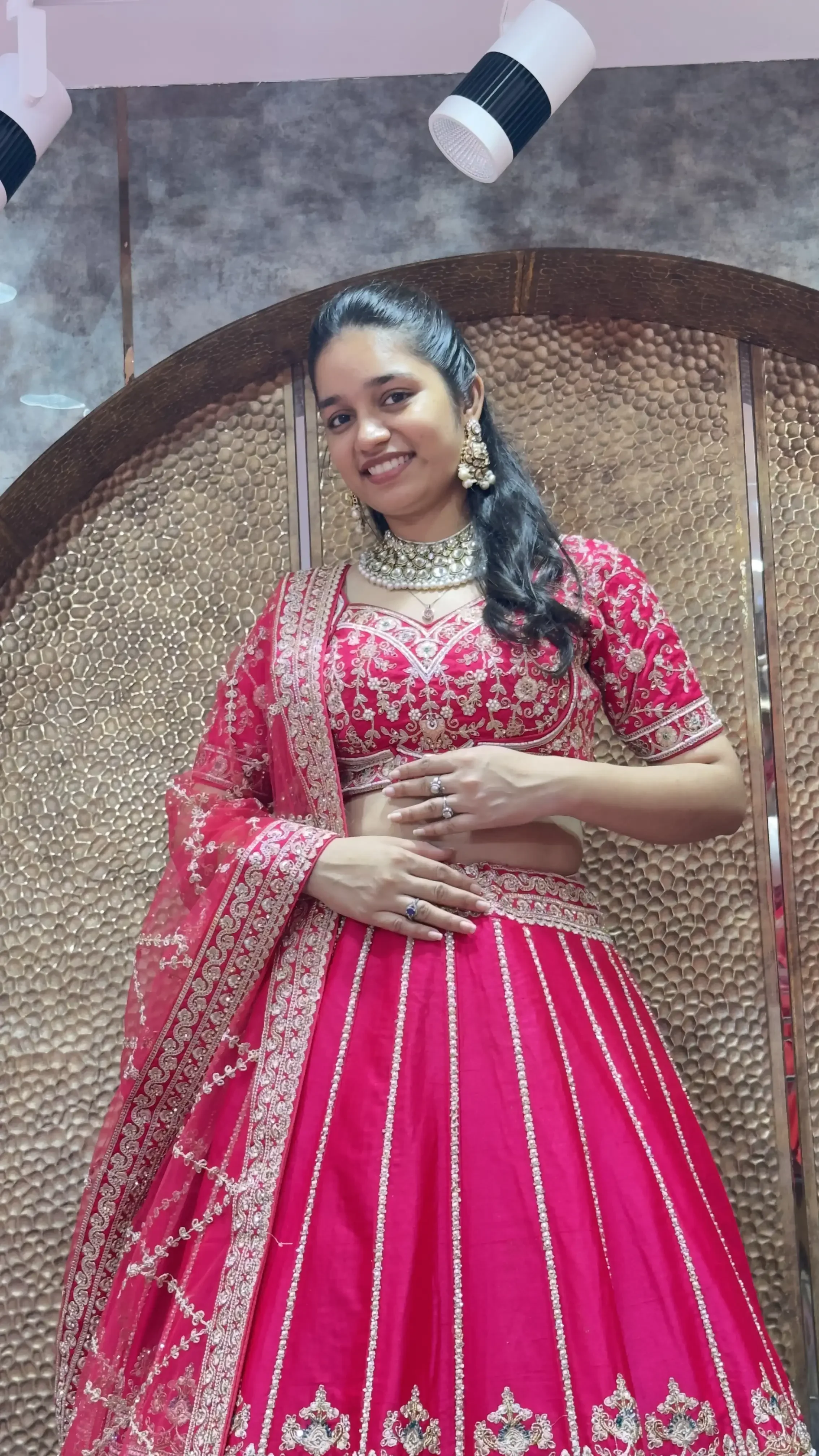 Pink Bridal Lehenga with Minimal work
